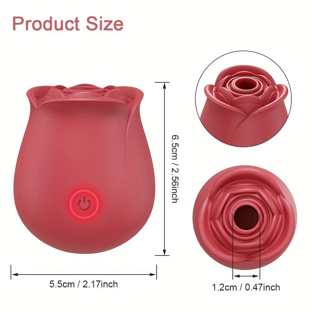 Ayollar uchun Rose Sucking Vibrator, 10 ta rejimli qayta zaryadlanadigan klitoral stimulyator