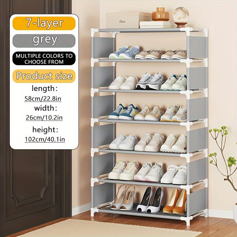 Non-Woven Shoe Rack with Dust-Proof Cover for Home Bedroom Dormitory Storage