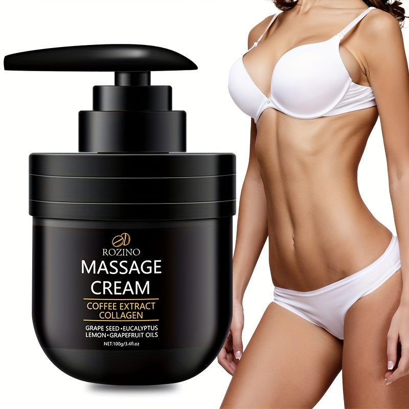 Massage Cream with Coffee Extract Collagen Grape Seed Eucalyptus Lemon Grapefruit Nourishing Moisturizer