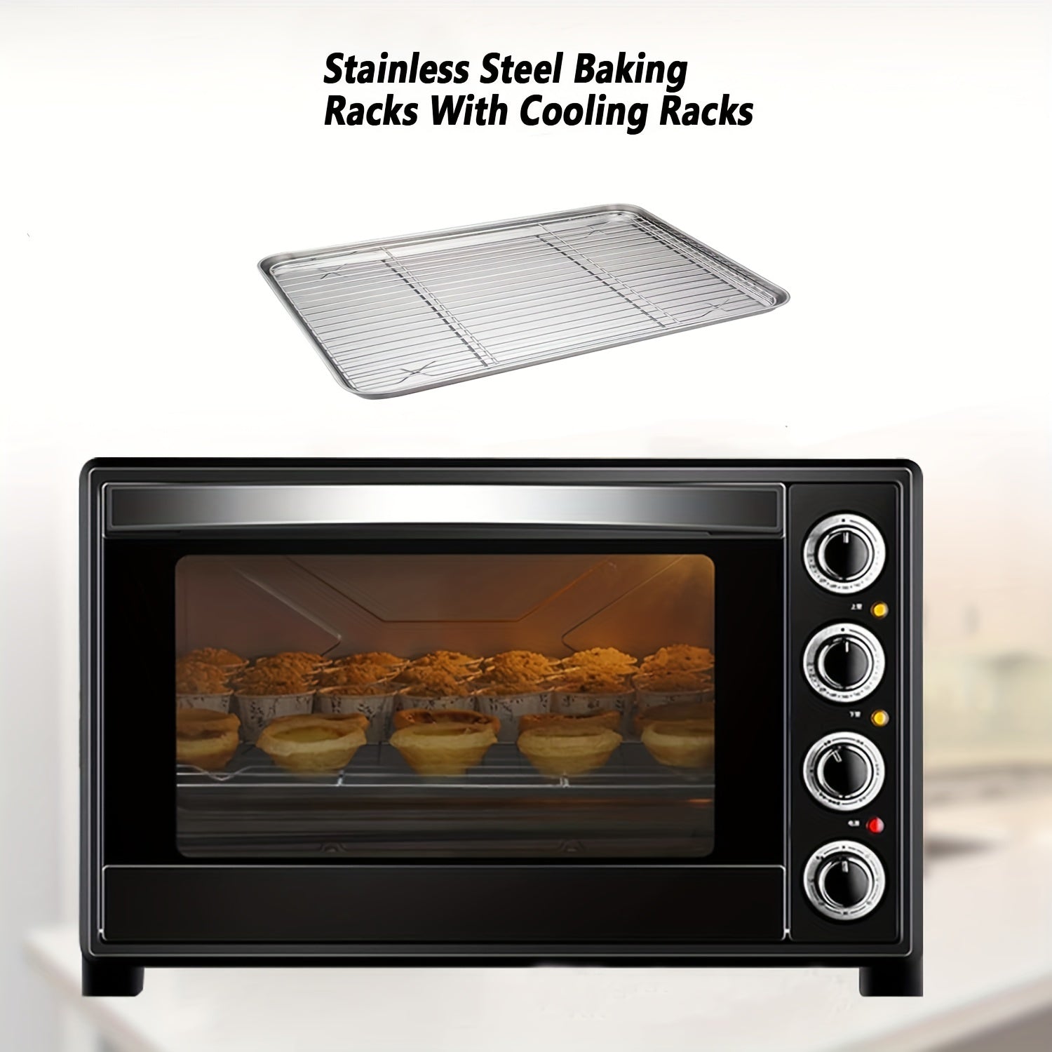 Stainless Steel Baking Sheet and Cooling Rack Set for Cookies and Vegetables