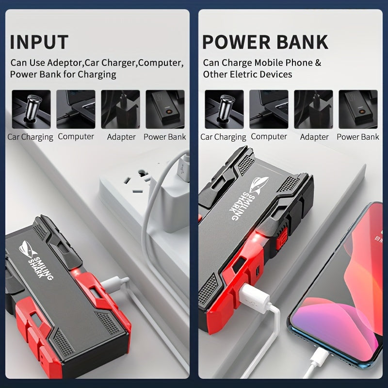 Rechargeable LED Flashlight with 2 Ultra Bright LEDs, 3 Modes, Built-in Power Bank for Camping, Hiking, Car Repair