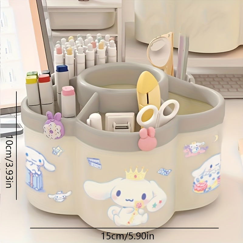 Cartoon Rotating Pen Holder for Office Supplies Makeup Brushes and Stationery