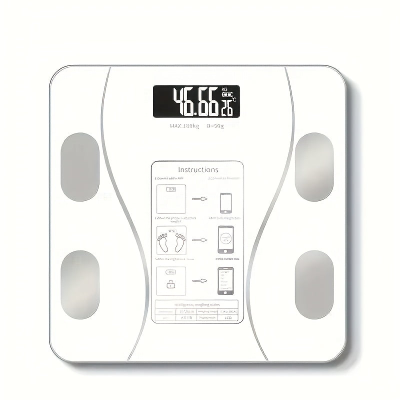 Wireless Smart Bathroom Scale with LCD Display for Accurate Weight Measurement for Home Use and Fitness Tracking