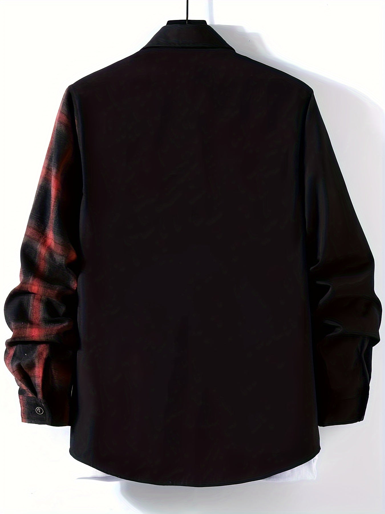 Men's Casual Plaid Long Sleeve Shirt Made of 100% Polyester for Spring Fall