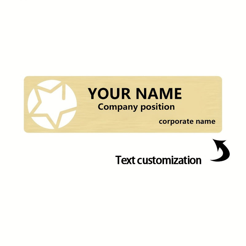 Shaxsiylashtirilgan bo'sh belgi brosh uchun ish ID, logotip va ismni o'yib yozish bilan