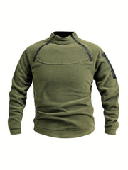 Men's Polyester Fleece Hoodie Zipper Stand Collar Solid Color Spring Fall Casual