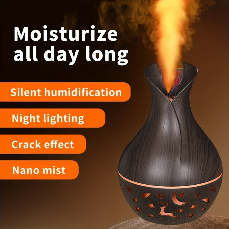 Portable USB Humidifier with Essential Oil Diffuser Nightlight Auto Shut-Off 7 Color Lights for Home Office