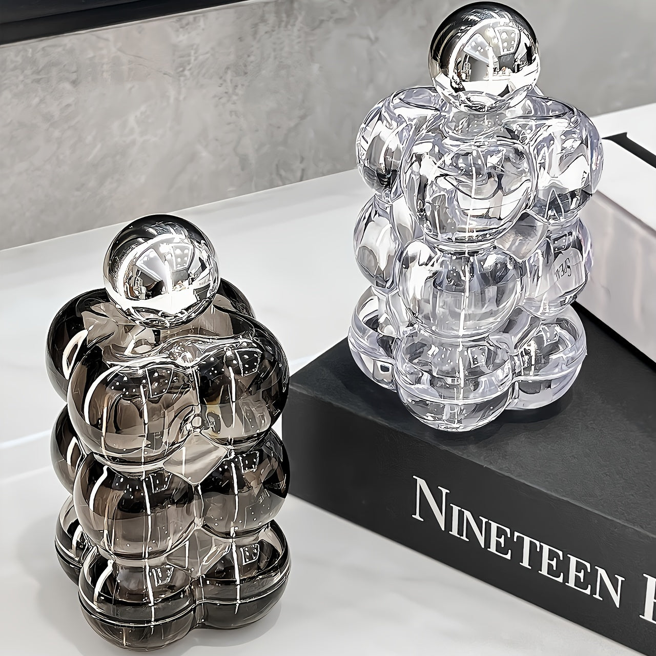 Porta palillos de plástico con diseño de cuentas, dispensador transparente para bastoncillos de algodón