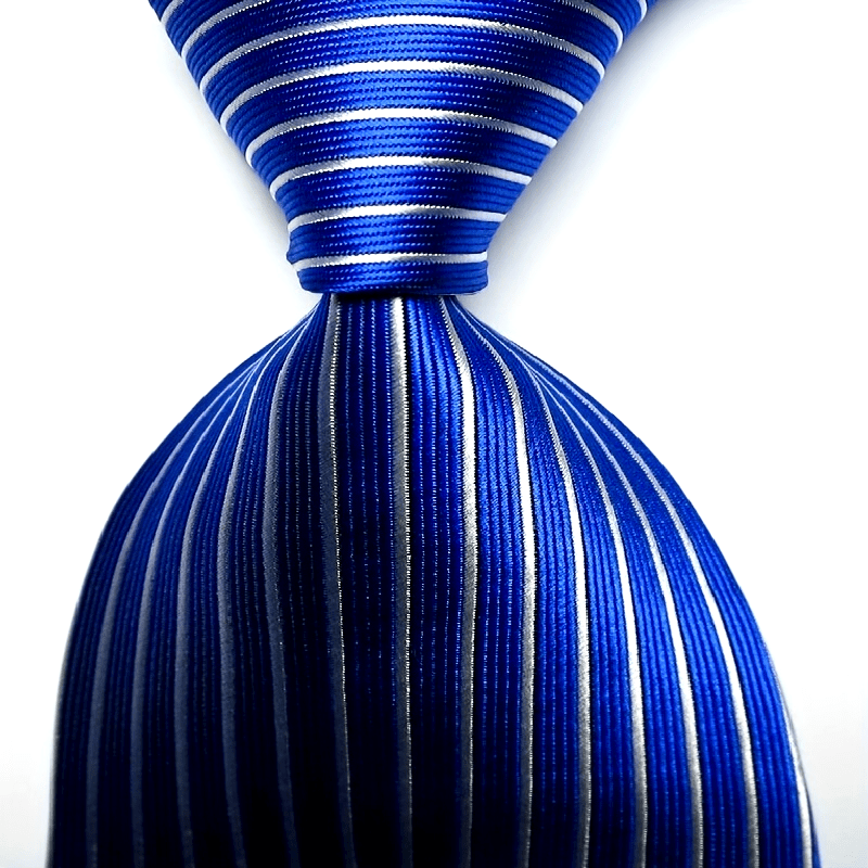 Men's Jacquard Woven Striped Plaid Tie Set in Blue Green Red Orange