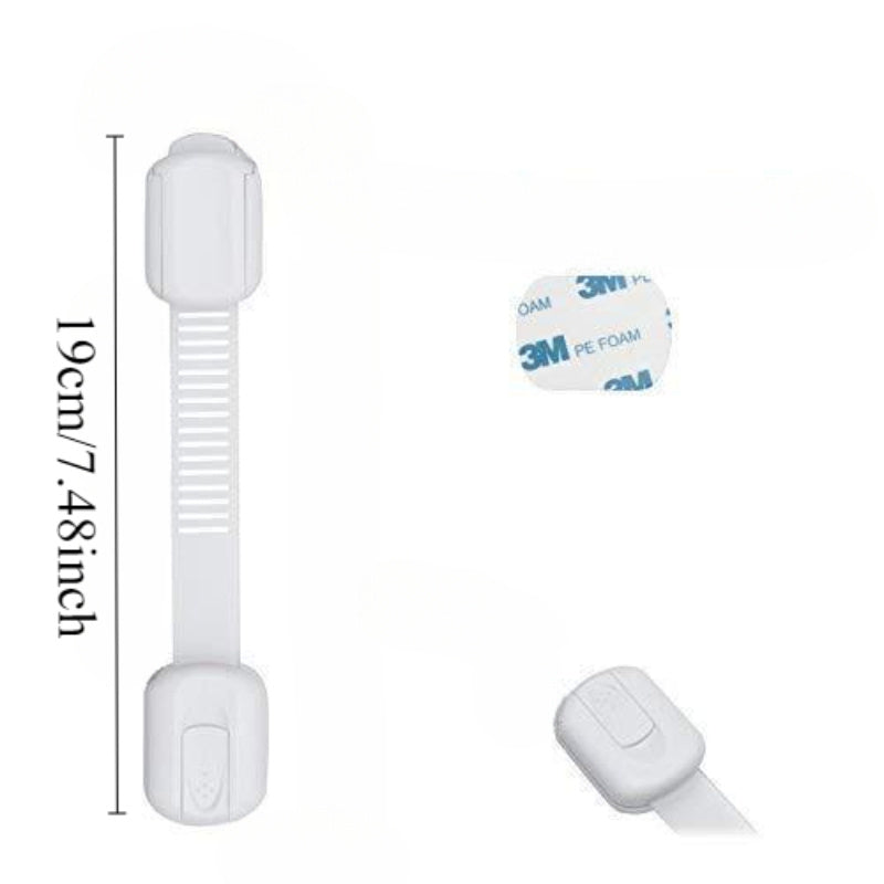 Child Safety Locks Plastic Drawer and Door Latches White Anti-Pinching Protection