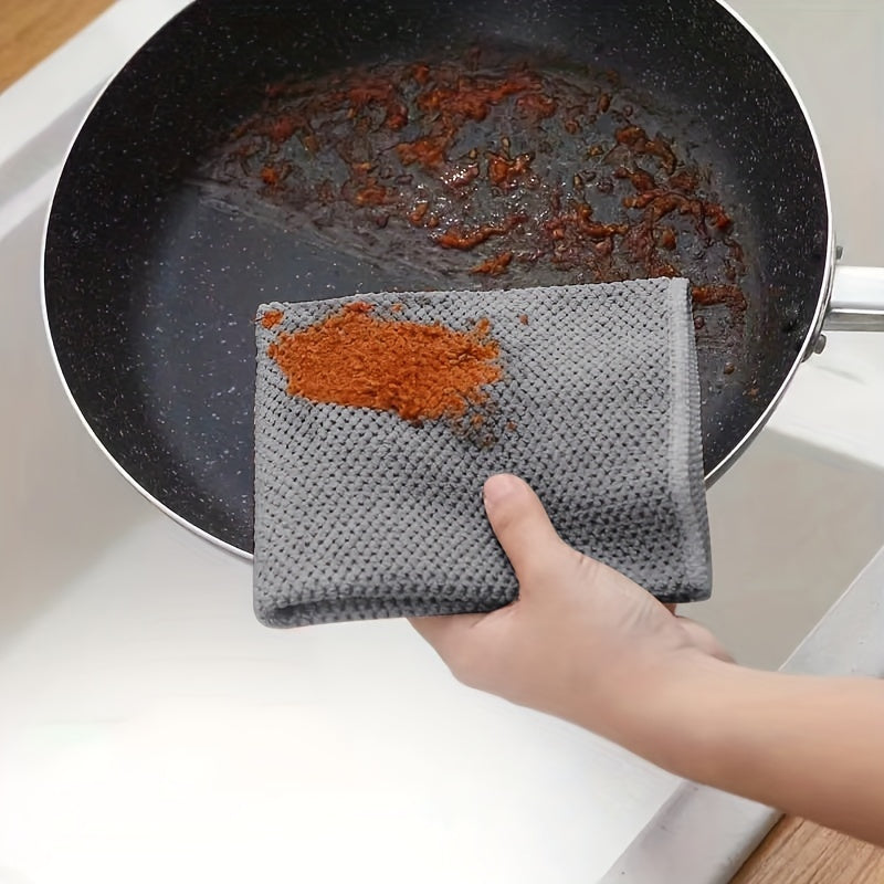 5/10 Pcs Waffle Square Plaid Dish Cloths Soft Water Absorbent Quick Dry Kitchen Cleaning