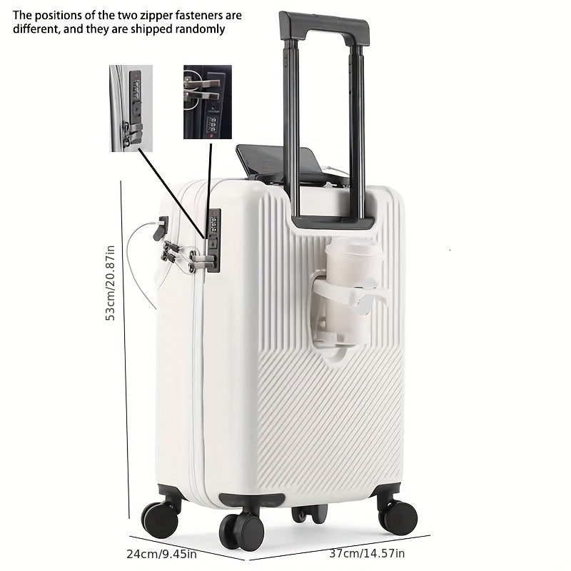 20 dyuymli qattiq qobiq bilan olib yuriladigan sumka TSA qulfi USB zaryadlash Spinner g'ildiraklar bilan