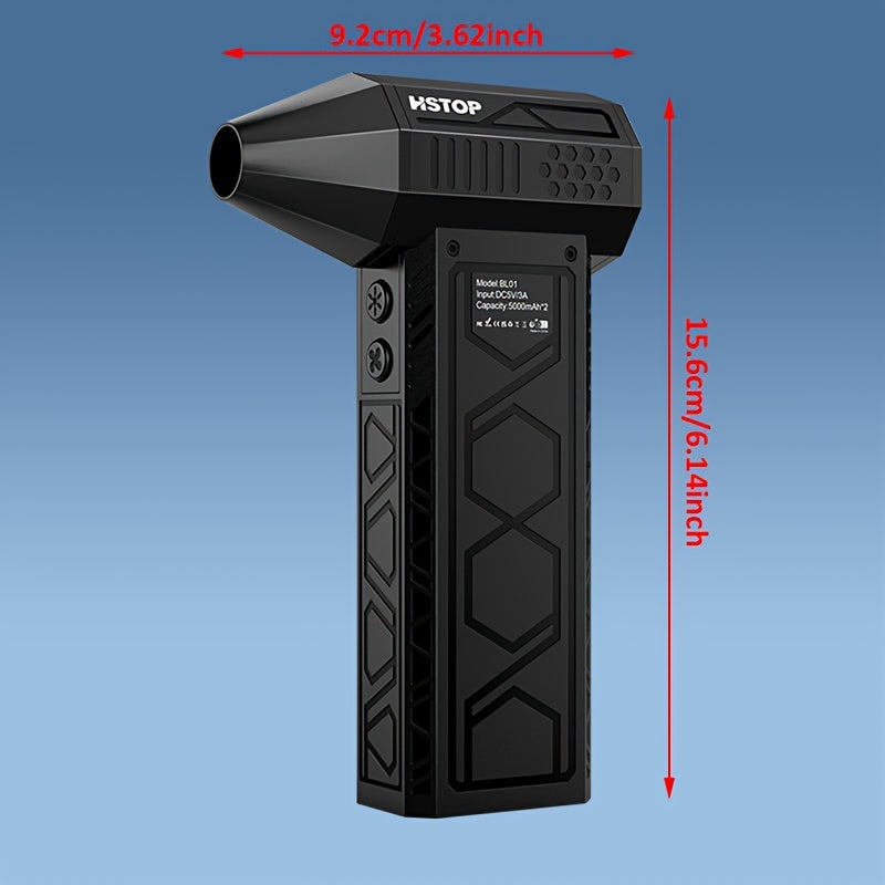 Mini ventilador de chorro de aire comprimido de 5000mAh, soplador de potencia con 9 accesorios