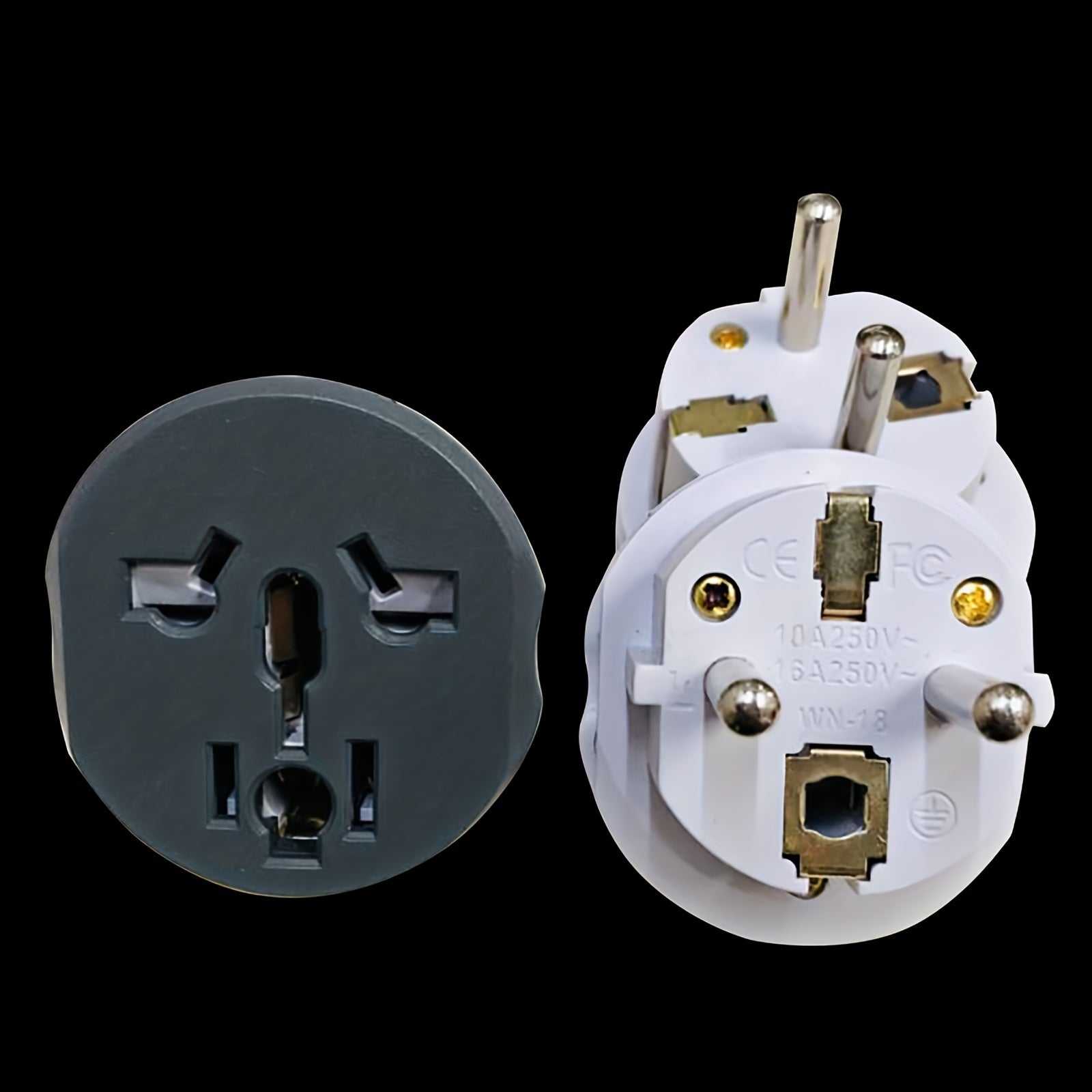 Adaptador de enchufe de viaje para Alemania para tomas eléctricas EU 16A, enchufe europeo de 4.8mm para EE. UU., China, Australia, Corea