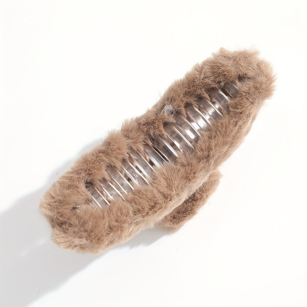 Qizlar uchun 6 ta yoqimli katta tirnoq kliplari, sirpanmaydigan plush material