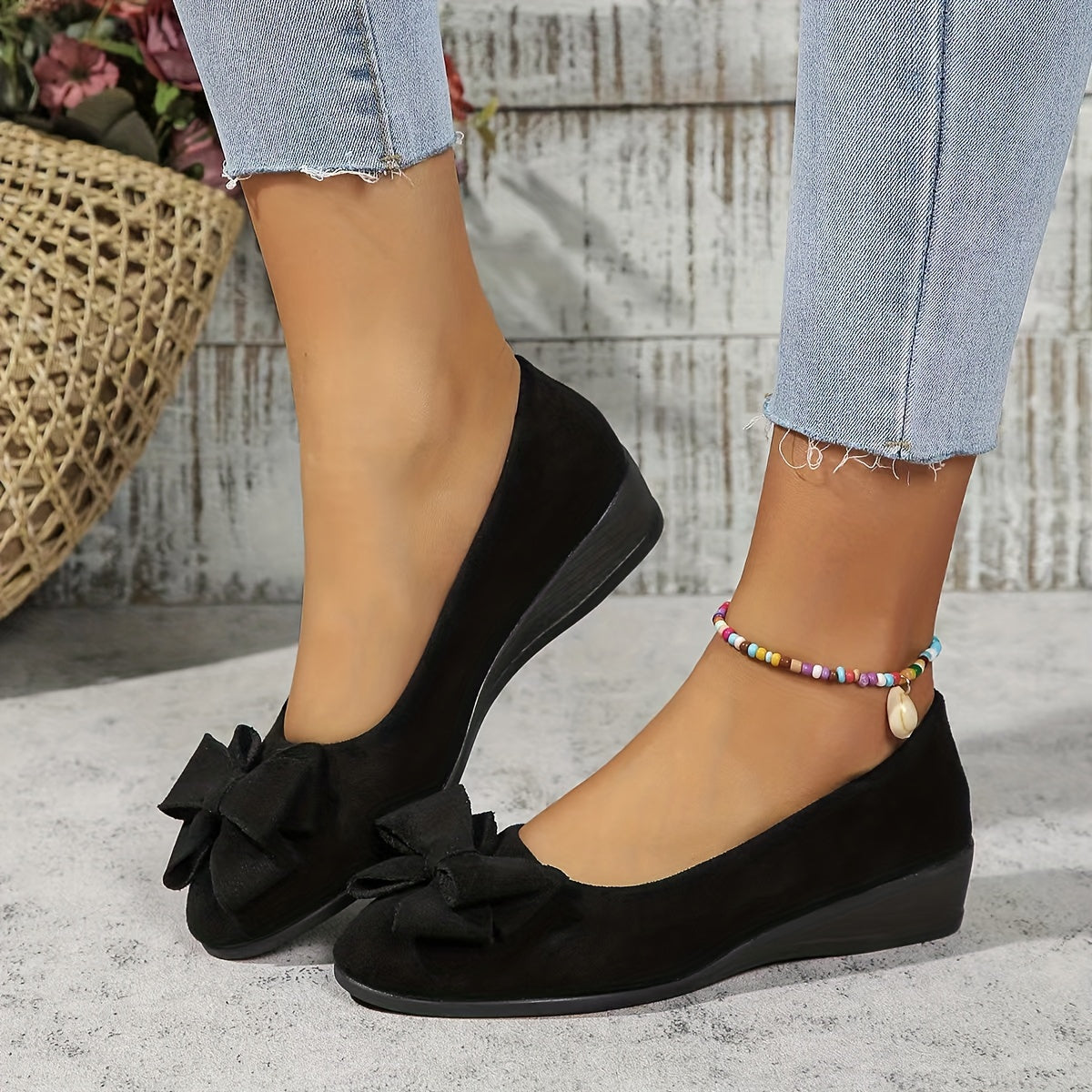 Women's Wedge Heeled Shoes Casual Slip-On Platform Lightweight Comfortable