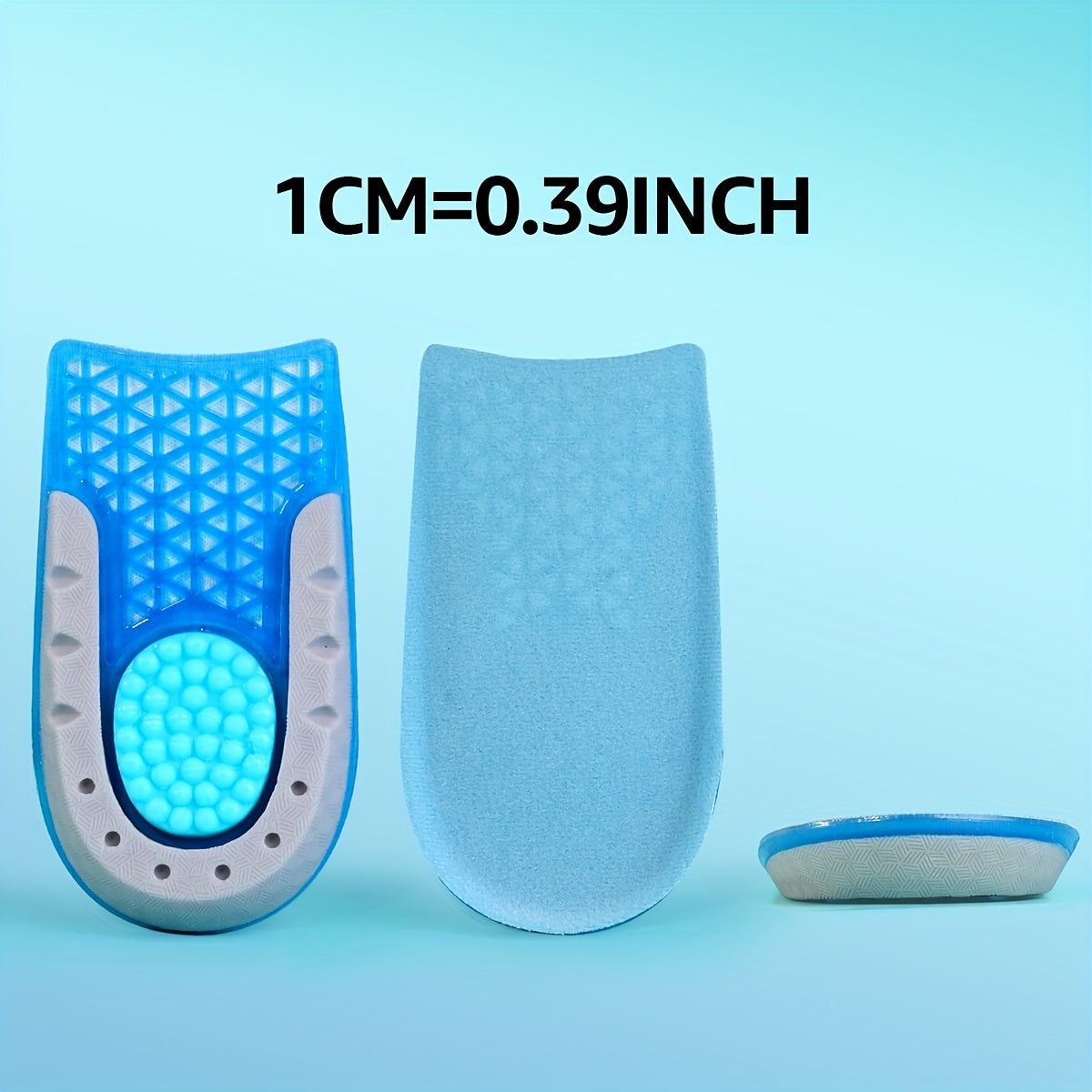 Unisex TPE Heel Support Heel Pads Non-slip Height Increasing Insoles