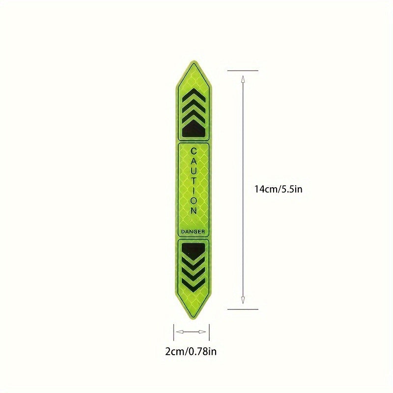 4 dona Avtomobil eshigi ogohlantirish stikerlari, yorituvchi lenta, kechqurun ko'rinish uchun tananing chiziqlari
