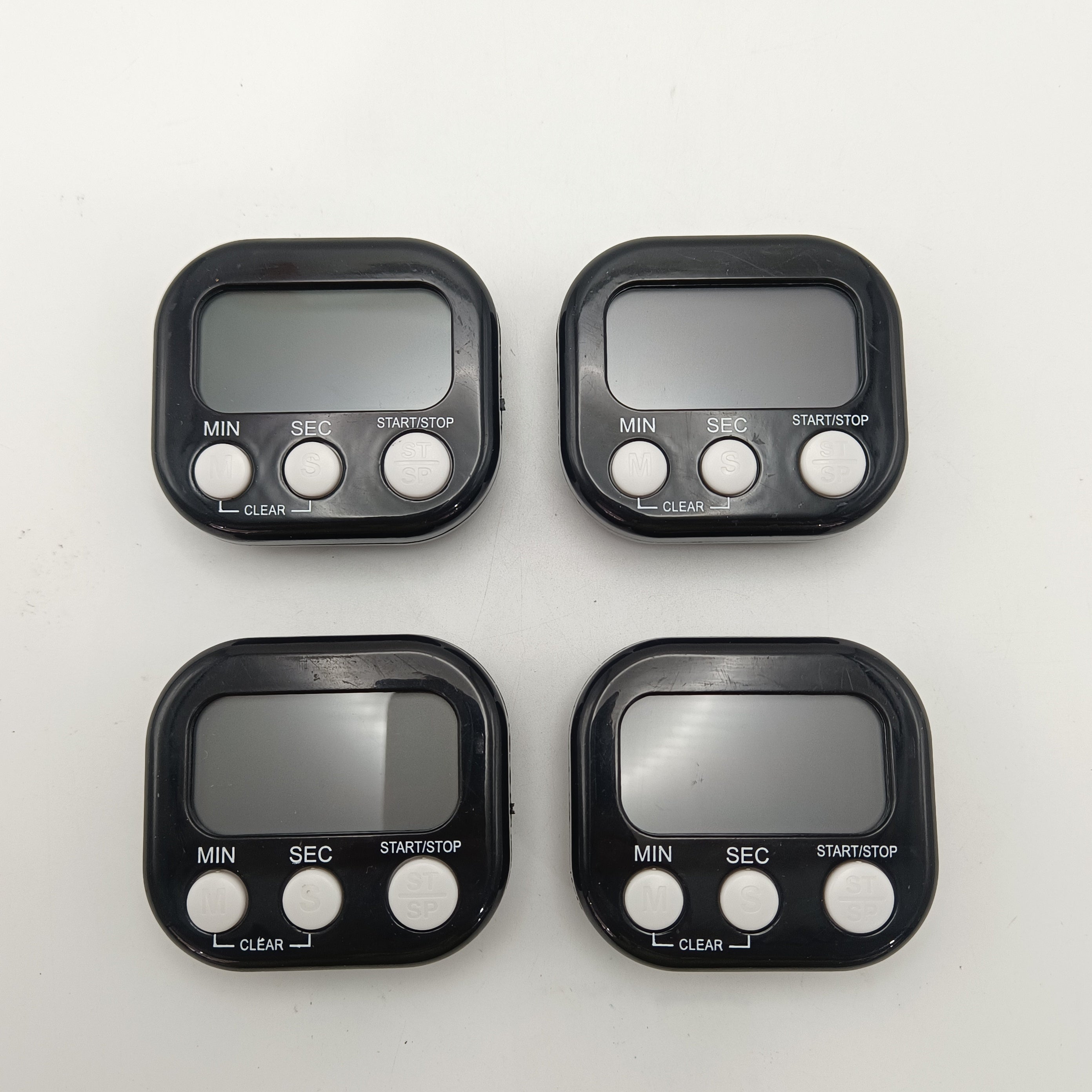 Temporizador digital de cocina de 4 piezas con respaldo magnético que cuenta minutos y segundos para cocinar, hornear, deportes, juegos y uso en oficina