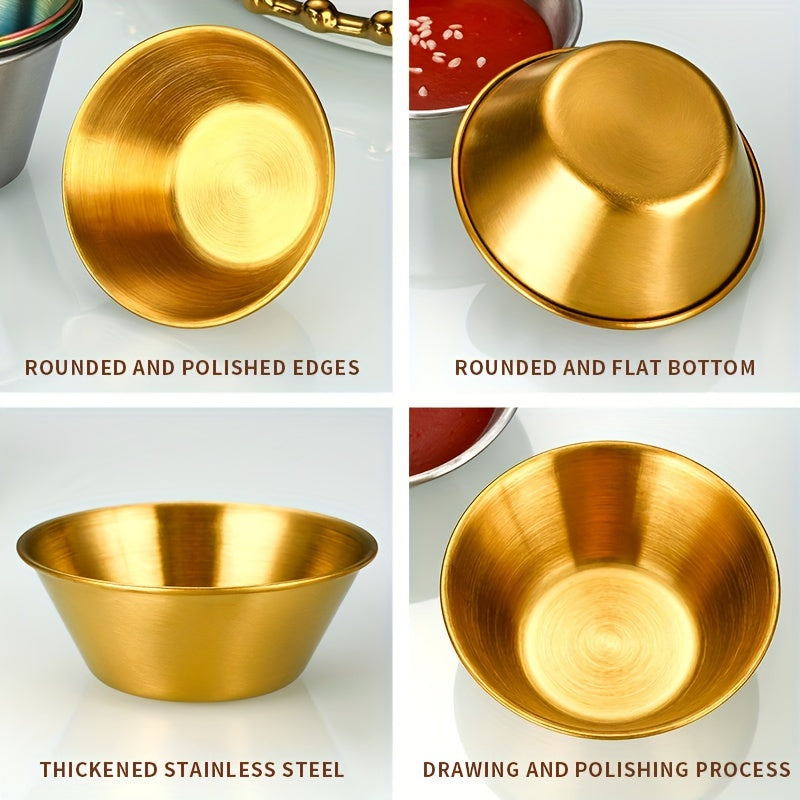 3 чашки для соуса из нержавеющей стали, по 1,5 унции каждая, многоразовые и коммерческого класса для домашнего или ресторанного использования, идеально подходят для закусок или сырных тарелок во время праздников.