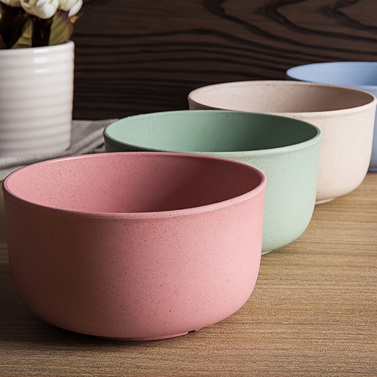 4-Piece Plastic Tableware Set Reusable Bowls for Dining, Camping, Picnic