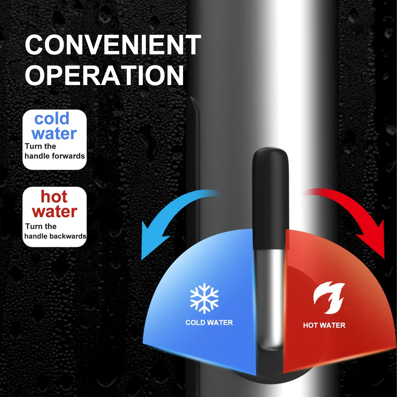 Stainless Steel Hot Water Tap with LED Display 3000W Overheat Protection Dual Hot Cold