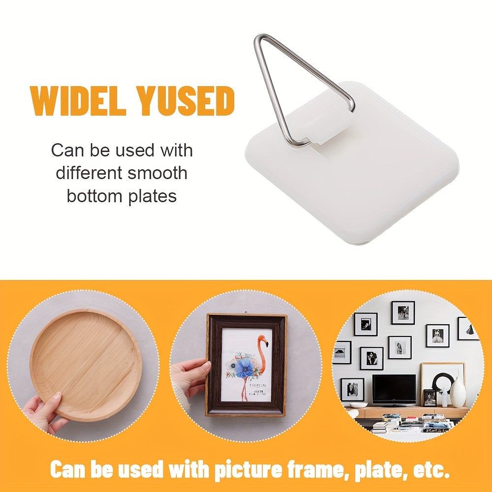 Ganchos de pared de plástico, pack de 10 con respaldo adhesivo para almacenamiento en el hogar