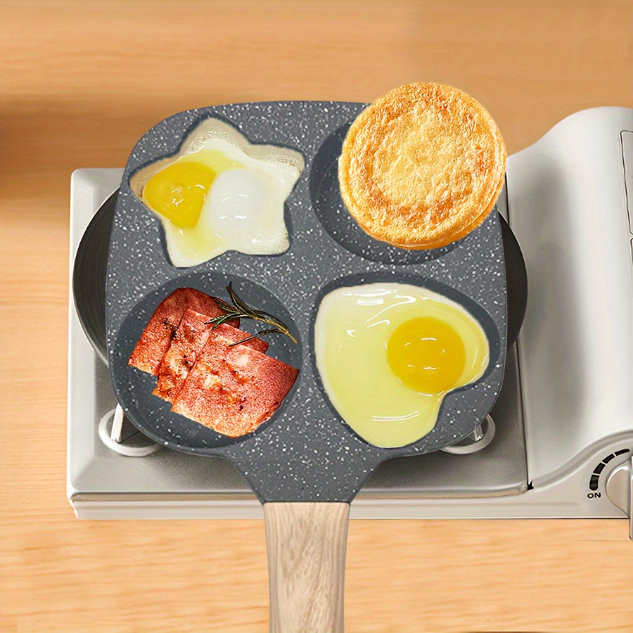 Multipurpose Non-Stick Aluminum Cookware Pan with 4 Compartments for Breakfast