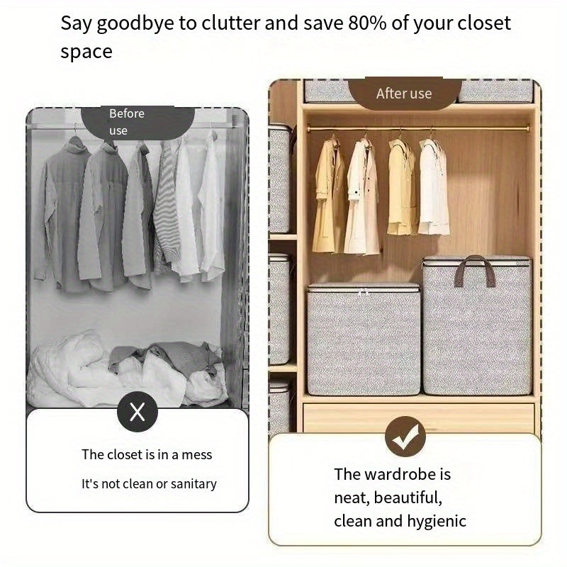 Square Shaped Quilt Storage Bag Large Capacity Moistureproof Mildewproof Home Organizer