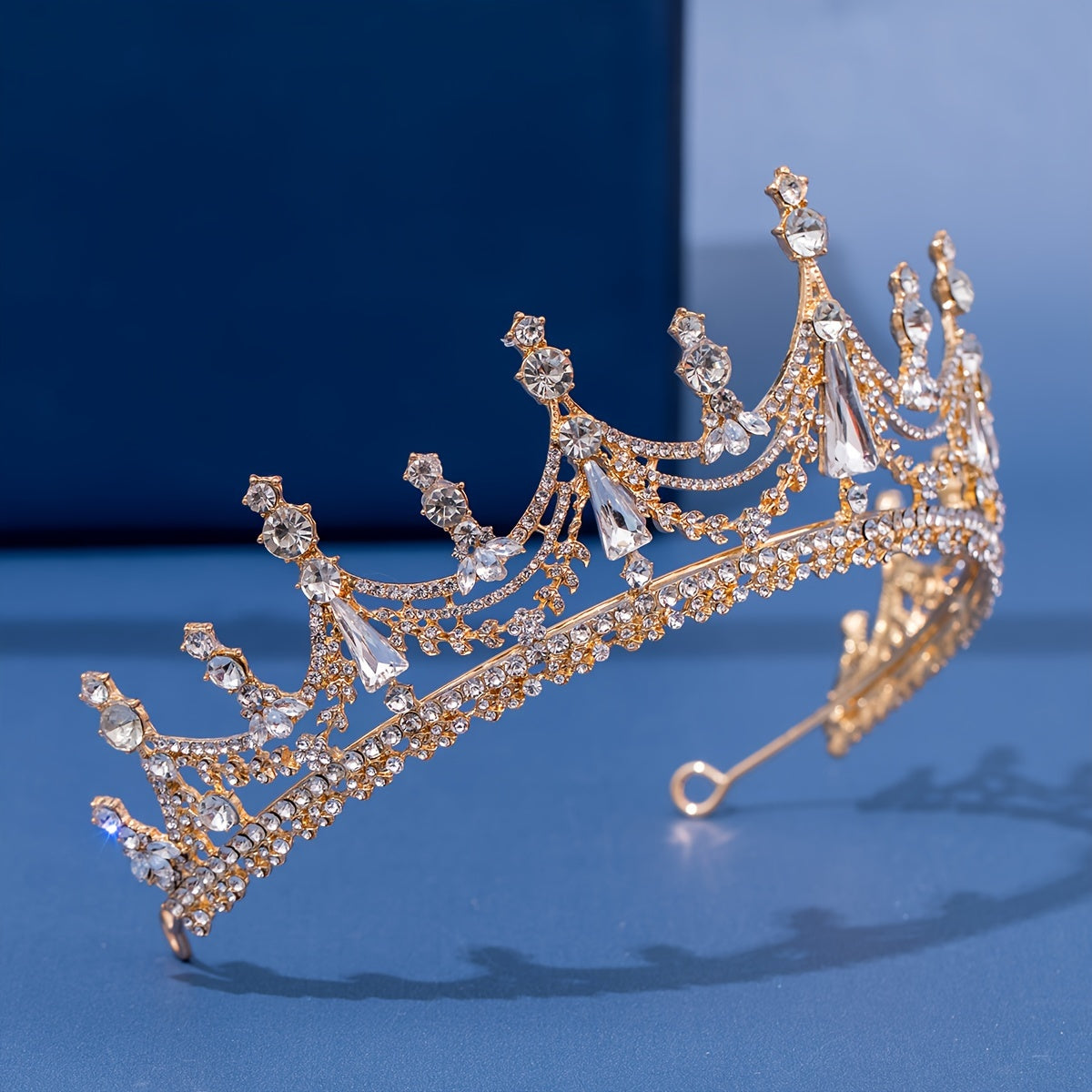 Diadema de novia con tiara de pedrería para boda y corona para mujer