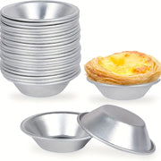 Egg Tart Molds 10/20pcs Set Aluminum Alloy Non-Stick Mini Pans for Pies and Puddings