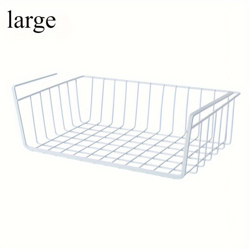 Yevropa uslubidagi temir rustik metall osma savat tashkilotchisi - Teshiksiz, ko'p funksiyali saqlash yechimi oshxona, stol va hammom uchun - Polka ostida saqlash uchun mukammal