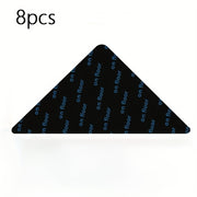 8 dona uchburchak gilam tutqichlari, ikki tomonlama yopishqoq bilan, yog'och pol va plitkalar uchun