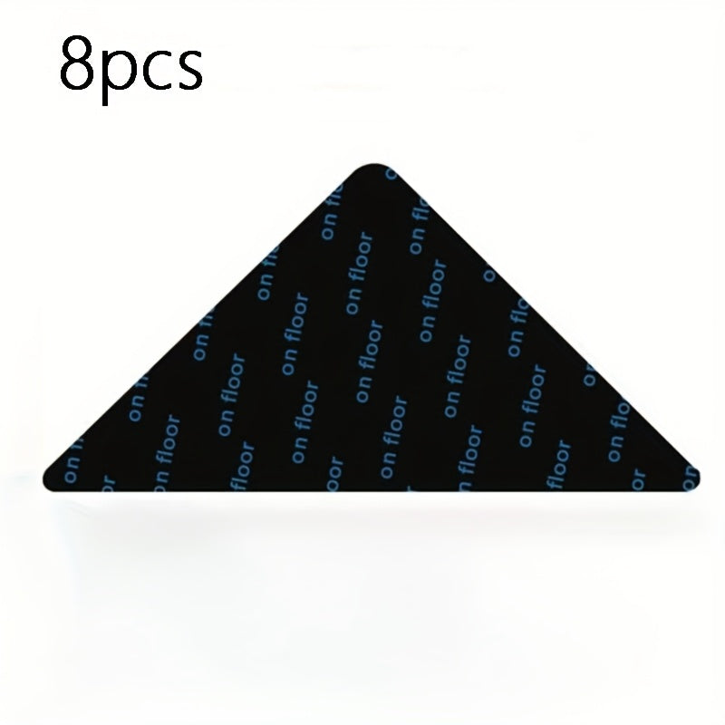 8 dona uchburchak gilam tutqichlari, ikki tomonlama yopishqoq bilan, yog'och pol va plitkalar uchun