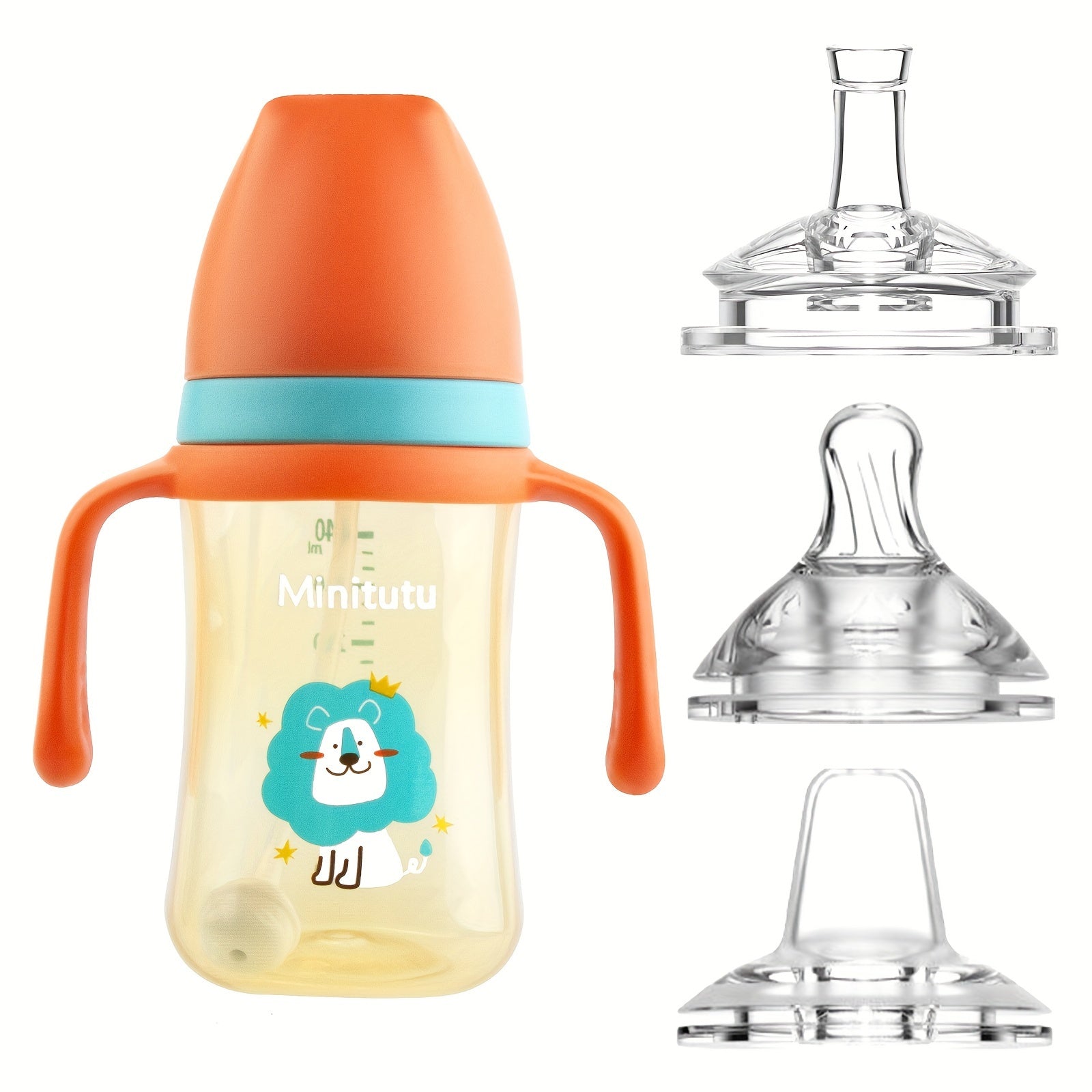 Weighted Plastic Sippy Cup for Toddlers with Handles and 3 Spouts Leak Proof Non Slip