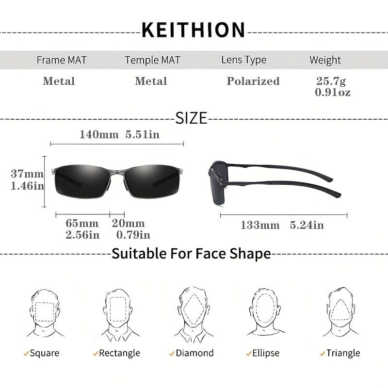 Men's Polarized Metal Sunglasses with UV Protection for Driving and Sports
