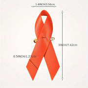 Set of 100 Orange Satin Awareness Ribbon Pins for Leukemia Lymphoma Kidney Cancer Support