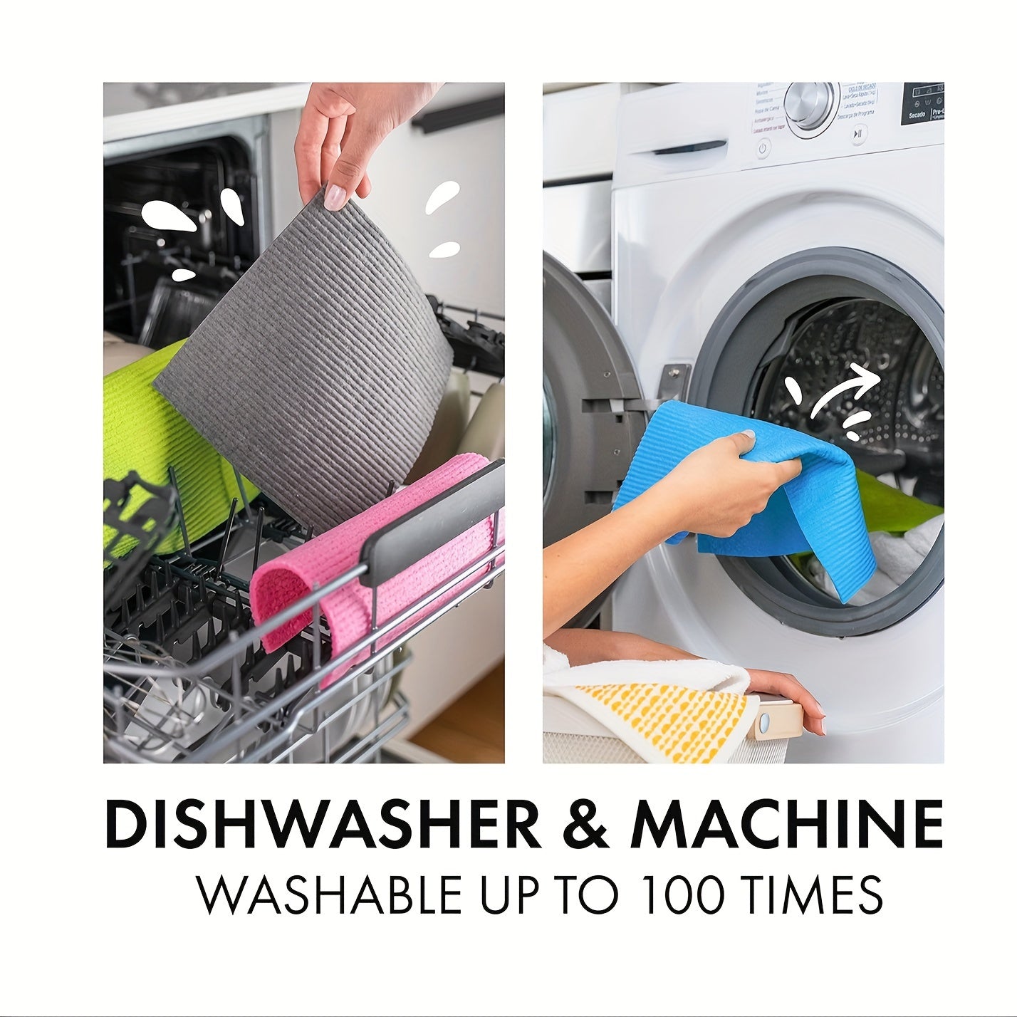 Pink Reusable Swedish Dishcloths for Kitchen Cleaning and Gift