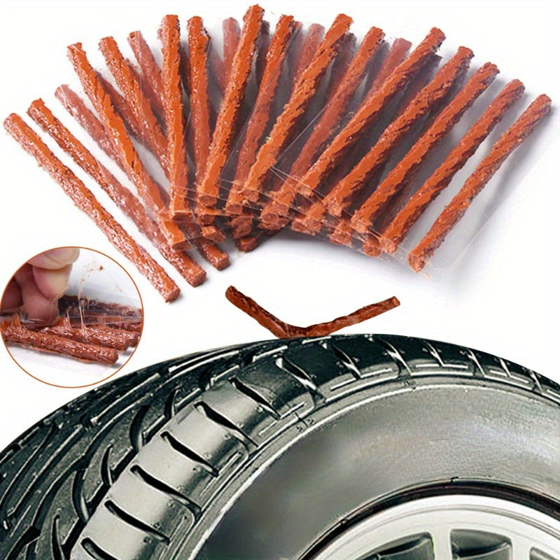 Universal Car Tire Repair Kit with Rubber Strips for Motorcycles and Cars