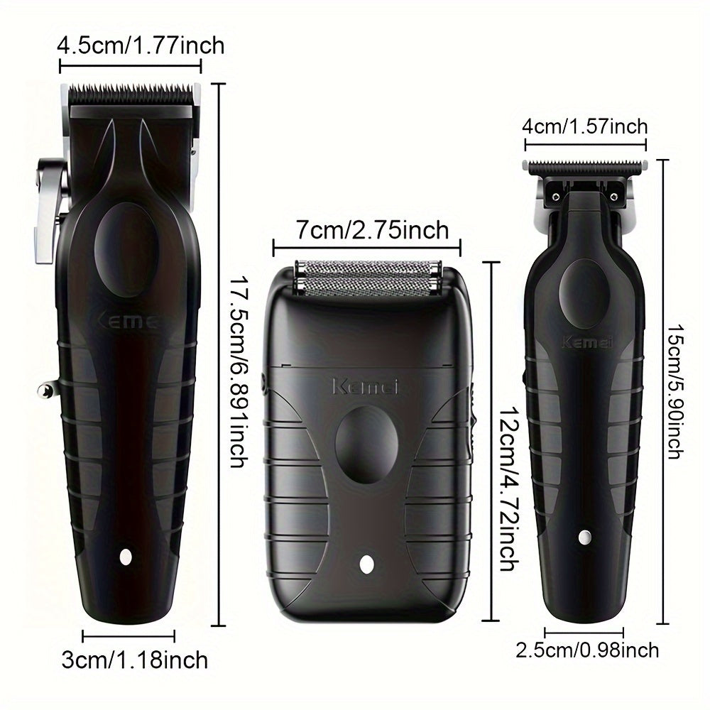 Электрический набор для стрижки волос для мужчин, черный, перезаряжаемый триммер, инструменты для укладки