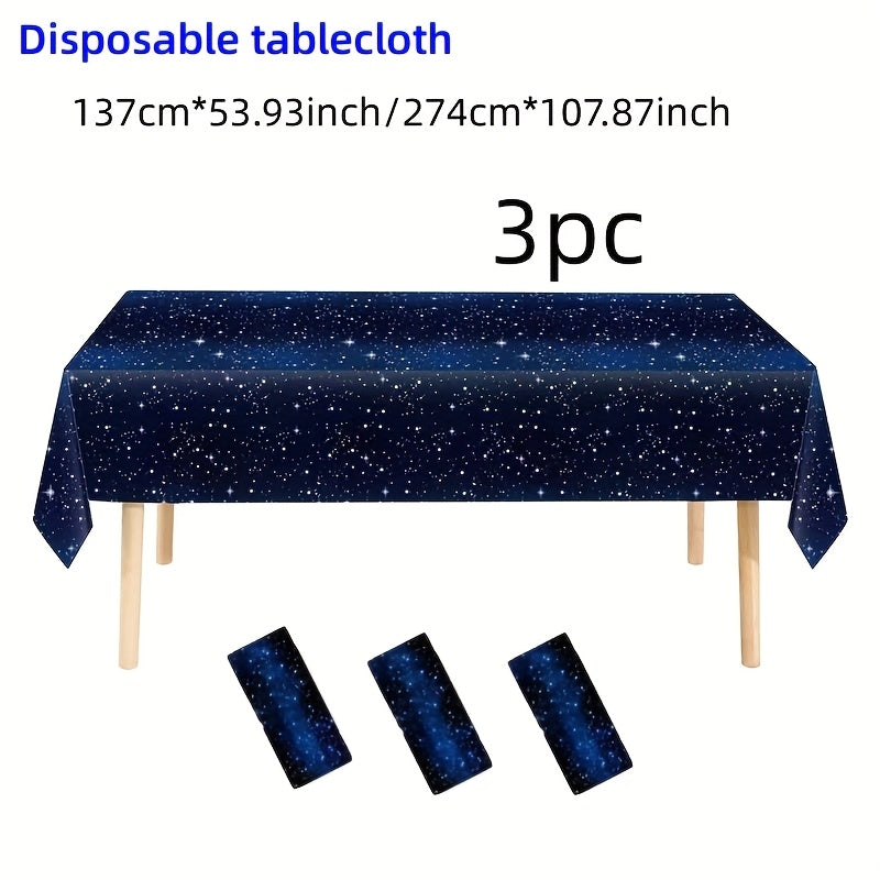 Disposable PEVA Starry Sky Tablecloth Waterproof Thickened for Party Banquet