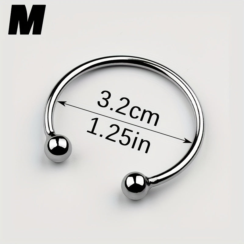Men Stainless Steel Cock Ring Solid Color Hand Washable Durable Metal Penis Toy