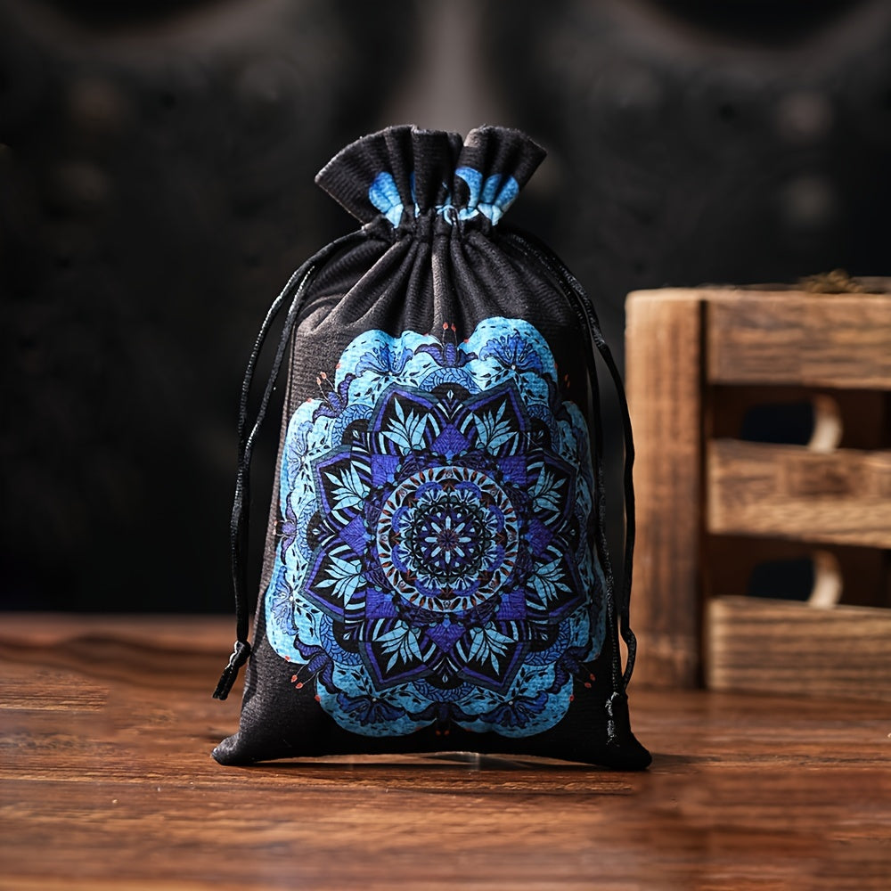 Набор из 6 бархатных мешочков на шнурке с астрологическими и небесными узорами для хранения украшений и путешествий