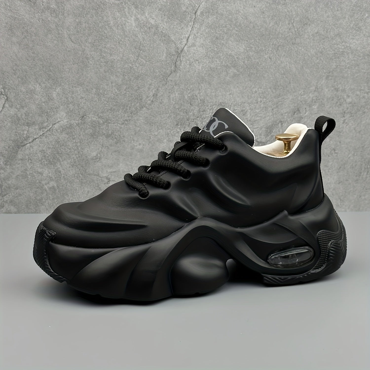 Men's White Chunky Sneakers Breathable Durable All Seasons Casual Street Style