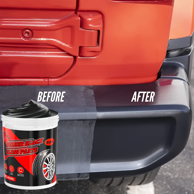 Restaurador de Plástico para Coche Universal 400ml Pasta Brillo Negro para Exterior e Interior