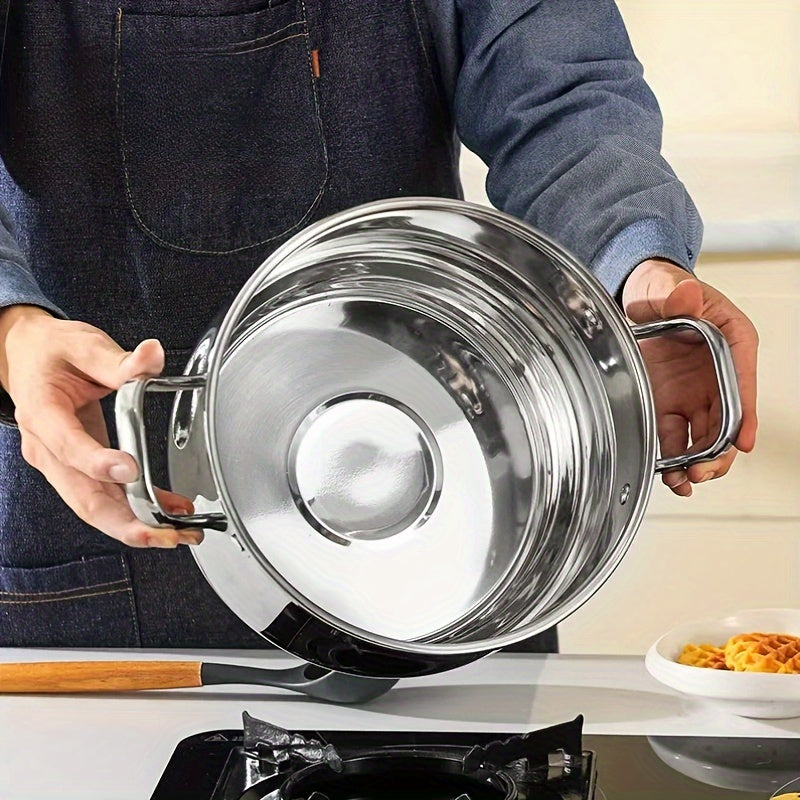 Induksion va gaz pechlari uchun qopqog'lar va qoshiq bilan 5 ta zanglamaydigan po'latdan yasalgan sho'rva qozonlari to'plami