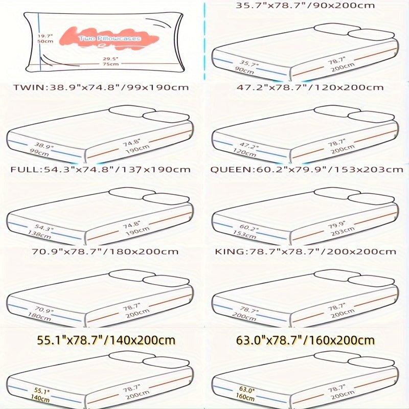 Three-Piece Solid Color Bed Sheet Set with Pillowcases and Deep Pocket Fitted Sheet