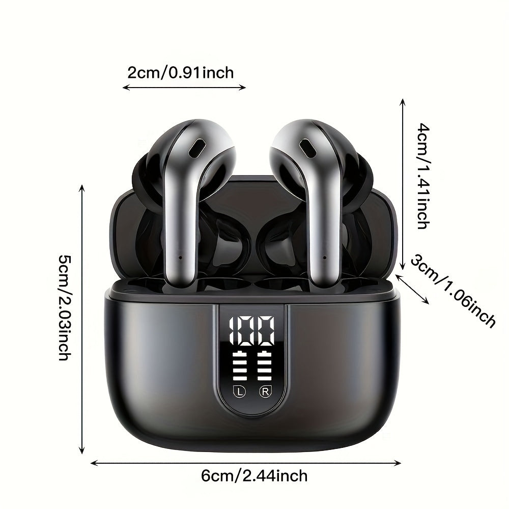 Wireless Earbuds with 60H Playback Noise Cancelling Touch Control Rechargeable Battery