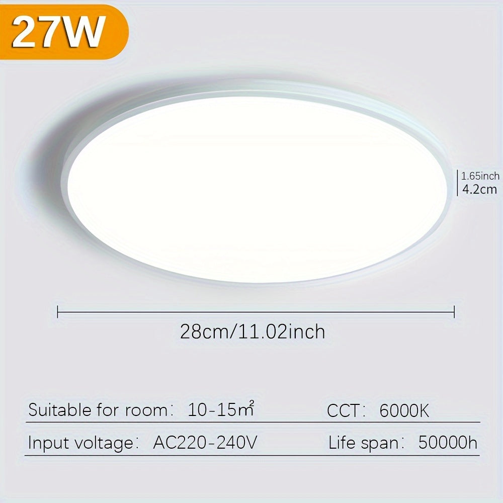 LED shift yoritgichi 18W, 27W va 36W o'lchamlarida mavjud, zamonaviy dizayn, yotoqxona, yashash xonasi, hammom va balkon uchun mos, ingichka ko'p rangli variantlarda keladi.