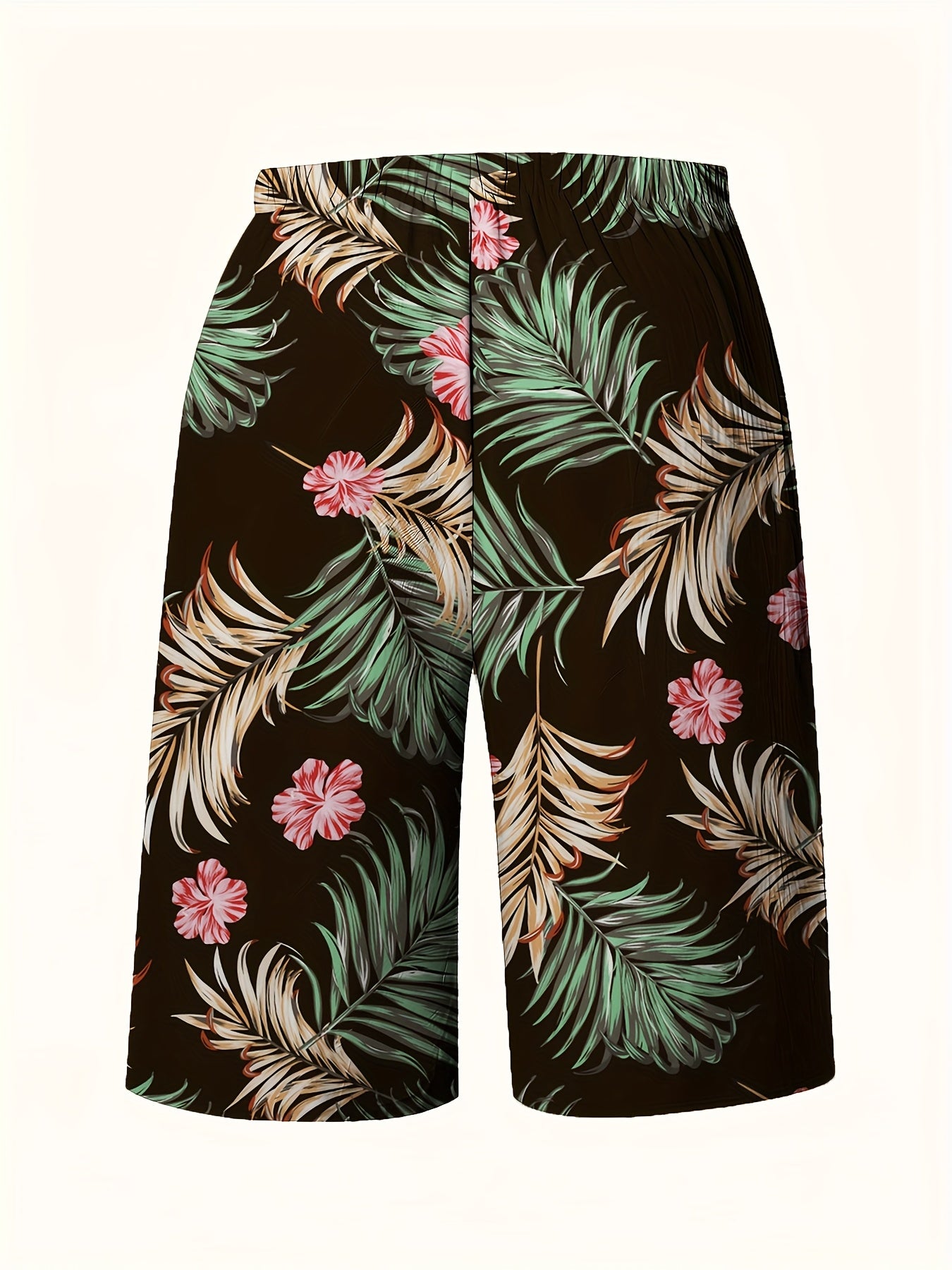 Plus Size Floral Print Shorts Lace-Up Bermuda Summer Vacation Stylish